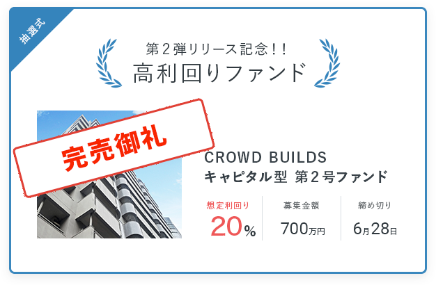 CROWD BUILDS第2号ファンド総額747％の応募